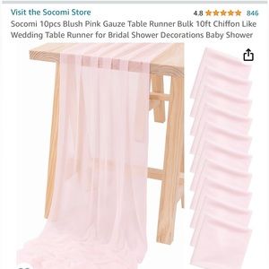 Pink cloth runners 30 for 75.00